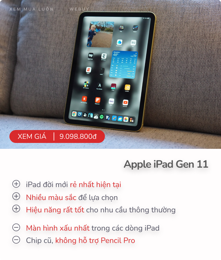 The Verge gọi tên 4 iPad đáng tiền nhất 2025: Máy nào cũng The Verge gọi tên 4 iPad đáng tiền nhất 2025: Máy nào cũng